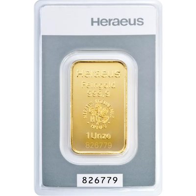 Heraeus Feingold 999,9% 1 Unze Gold