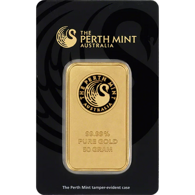99,99% Pure Gold 50 Gram Perth Mint Australia